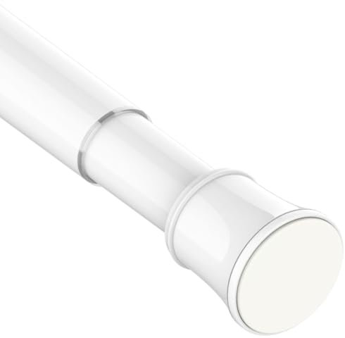 Gardinenstange ohne Bohren Teleskopstange Ausziehbare Kleiderstange zum Duschvorhangstange Einstellbare für Schränke,Fenster,Kleiderschrank 1 Stück 60-85CM Weiß