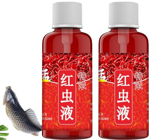 Red Worm Scent Fish Attractants for Baits, Fischduft Lockstoff, Lockstoffverstärker für Fischköder, Rot Konzentrierte Angelköder für natürliche Köder, Flüssiger Köder-Fischzusatz