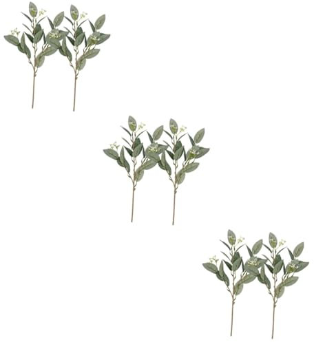 STOBAZA 6stücke Künstliche Olivenzweige Pflegeleichte Dekoration Für Hochzeiten Zuhause Garten Büro Natürliche Widerstandsfähige Kunststoffpflanzen Tischdeko Für Feste Und Partys