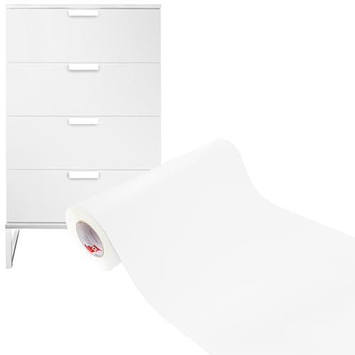 DecoMeister Papel Decorativo Adhesivo Para Muebles Blanco Mate Lámina Para Forrar Puerta Armario Vinilo Autoadhesivo Impermeable Para Exterior Mesa Encimera Pegatina Para Cocina En Rollo 50x500 cm