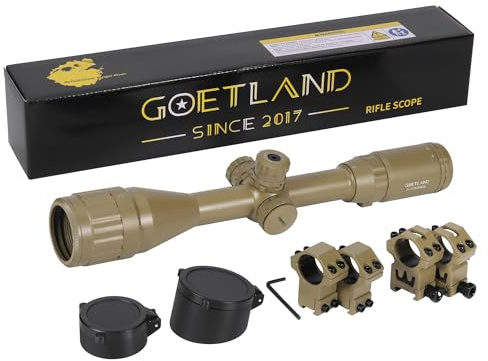Goetland 3-12x40 AO Ottica per Carabina Aria Compressa Cannocchiale da Puntamento Pistola Crosshair Verde Blu Punto Rosso Reticolo Illuminato SFP con Anelli di Montaggio
