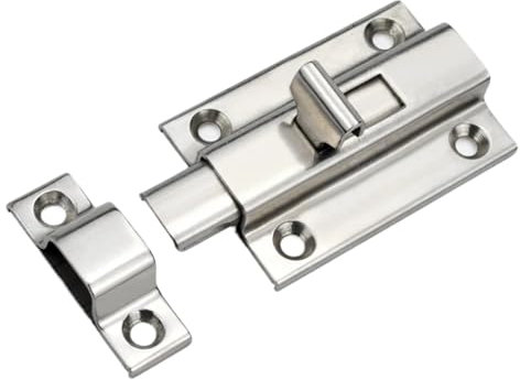 1Pcs Stainless Steel Slide Bolt Bathroom Bedroom Toilet Door Sliding Lock Latch Door Pin Two-Way Latch(HHMSQ65)