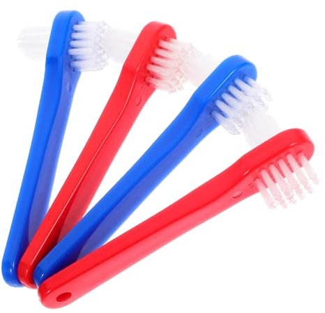 DEARMAMY 4stücke Reisezahnbürste Für Zahnprothesen Kleine Tragbare Bürste Doppelseitige Reinigung Weiche Borsten Zum Schutz Des Zahnfleisches Dental-set Für Mundhygiene