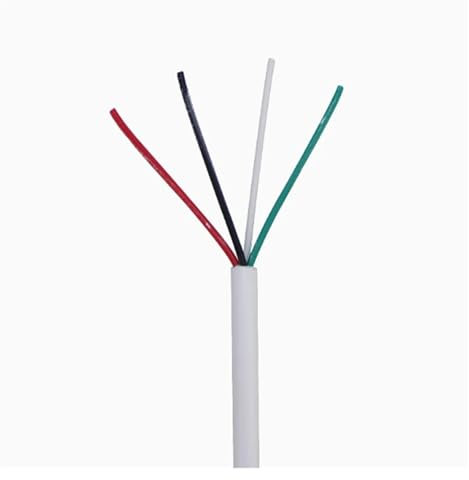 Xjpocdbjhe Wire and cable Premium White 4 Core Cable Soft Signal Control Wire 24 AWG 26 AWG 28AWG for USB Data Line Applications Wire and cable(26 AWG 4core)