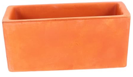 Gatuida Macetero Rectangular de Terracota Duradera con Orificio de Drenaje Maceta Pequeña para Suculentas y Bonsáis para Decoración de Jardín y Balcón Interior y Exterior