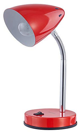Innoteck DS-1276 Coloured Adjustable Desk Lamp, Metal, 40 W, Red