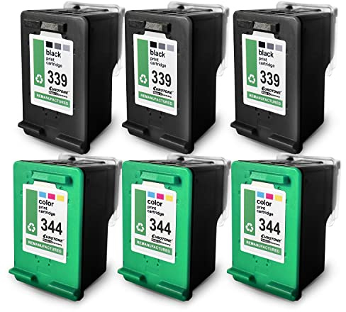 6X Müller Printware Patronen kompatibel für HP 2575 2605 2608 2710 5745 5940 6520 6540 6620 6840 6980 6985 6988 7208 7310 8049 8050 8450 8750 9860 ersetzt HP 339+344 CMYK