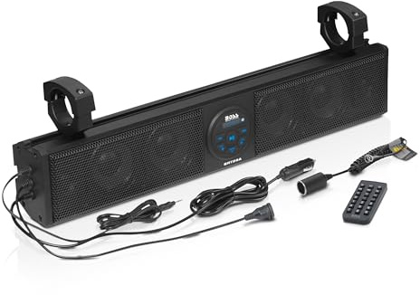 BOSS Audio Systems BRT26A Amplified ATV/UTV Speakers- Bluetooth, Weatherproof, Six 3 inch, Buit-in LED Lights