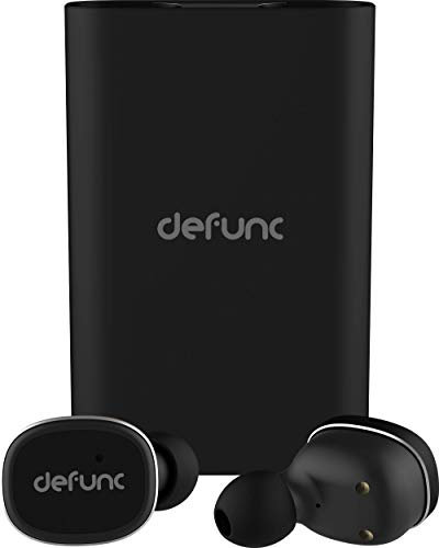 Defunc True Wireless kabellose In-Ear Bluetooth Kopfhörer mit 60 Std. Spielzeit/Redezeit, Bluetooth 5.0, Mik. integriert, die Ladeschale ist eine 2100mAh POWERBANK zum laden aller Smartphones geeignet