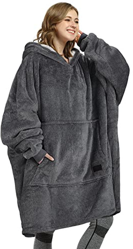 Kato Tirrinia Übergroße Warme Hoodie Sweatshirt Decke, Weiche Flanell Damen Deckenpullover, Komfortable Kapuzenpullover, Gemütlich Geschenke Decke für Erwachsene, Männer, Frauen, Teenager,