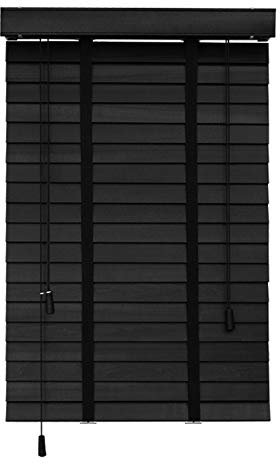 Jolan Persianas de madera, ventana veneciana horizontal, persianas venecianas con cuerda, parasol, transpirable, decoración de interior/exterior/oficina, 110 x 120 cm