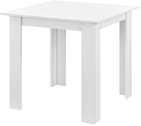 [en.casa] Esstisch Algermissen 80x80x76 cm für 4 Personen Quadratisch Spanplatte Weiß