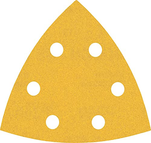 Bosch 5x EXPERT C470 Schleifblatt (für Farbe auf Holz, Hartholz, Ø 93x93 mm, Körnung 240, Professional Zubehör Deltaschleifer)