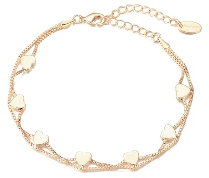 Philip Jones 18k Gold Plated Heart Bracelet