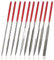 Mesee 10 Stück Mini Diamond Files set, 4X160 Raspeln Werkzeuge Nadelfeilen-Set, Diamantfeilen mit Kunststoffgriffe für Feilen mit Präzisions Beschichtung zum Modellieren und Entgraten von Jademetallen