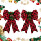 2 Pz Fiocchi Natalizio a Quadretti Fiocchi Decorativi Pigne Finte Rami di Pino Artificiale Bacche Rosse Nastro Fiocchetti Grandi Decorazione Natalizie Albero di Natale Sacchetti Regalo Scatole