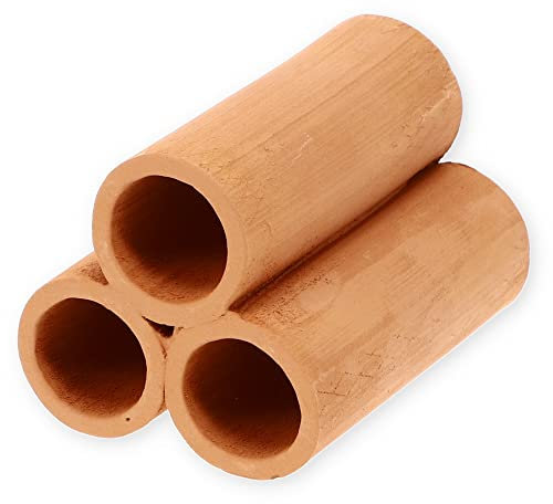 Aquariendeko Pyramide 3er XL Garnelenröhre Aquarium Deko Garnelen Garnelenhöhle Krebshöhle Welsröhre Laichröhre Keramik Ton Terracotta