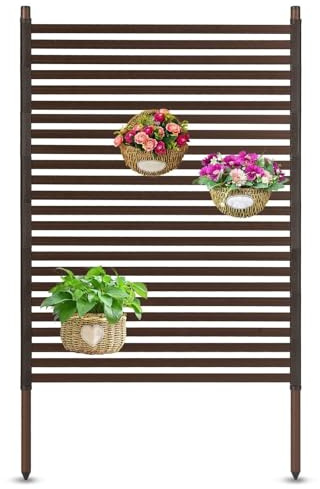 Lalahoni Sichtschutz für den Außenbereich, 91 cm B x 122 cm H, Metall-Sichtschutz-Zaunpaneele für den Außenbereich, dekorative Terrasse, Hinterhof, Garten, modernes PE-beschichtetes Stahlrohr und