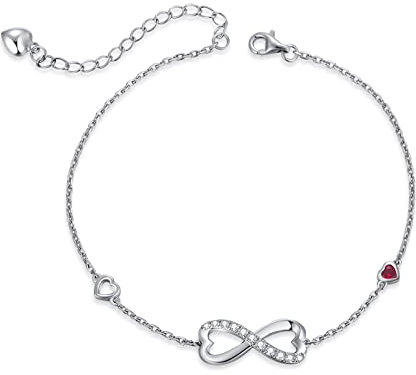jiamiaoi Armband Silber 925 Damen Tennis Armband Herz Unendlich Armband Weißgold mit Stein Sterling Silber Armband Frauen 20cm Zirkonia Armband Silber Stein