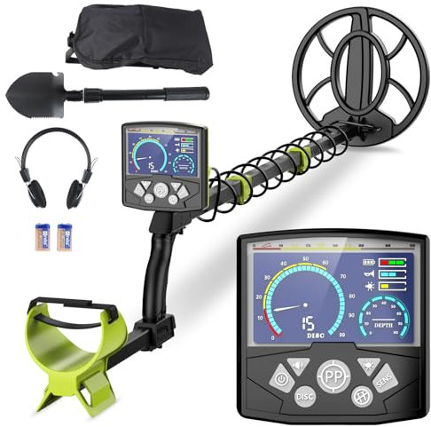 Metal Detector per adulti professionale - Metal Detector impermeabile IP68, alta precisione, modalità per tutti i metalli, disco, tacca e punta, display LCD più grande