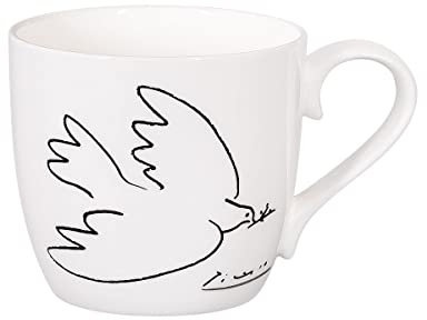 tea4chill Könitz Kaffeetasse Picasso Friedenstaube. Tee- oder Teetasse 425ml, Fine Bone China Porzellan