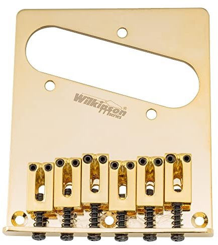 Wilkinson WOT03 52,5mm Chevalet Telecaster Bridge 6 Pontets pour Guitare électrique American Standard Tele TL Style, Doré