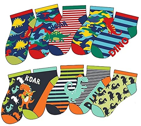 Generisch Sommer Kinder Socken Sneaker Kurzsocken,10 Paar, Jungen oder Mädchen