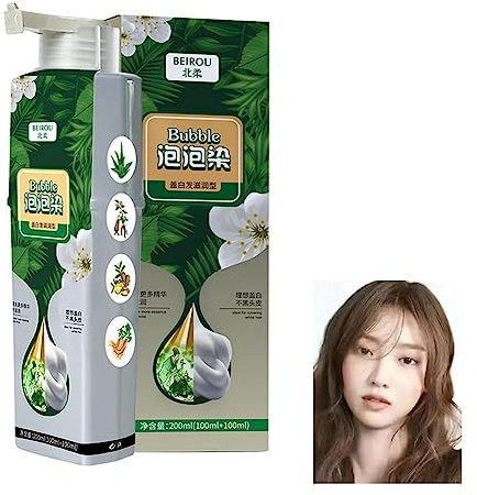 Bubble Hair Dye Plant Essence Crema de color para el cabello Champú no daña el cuero cabelludo Fórmula botánica permanente y