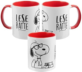 mug - Leseratte - inner red: ceramic, 320ml