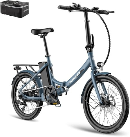 Fafrees F20 LIGHT Electric Bike, 20 Inch Folding Electric Bicycle for Adults, 16.75Ah/603Wh Removable Battery E-bike, 7 Speed, 250W Motor Electric Mountion Bike, Range 90-120KM (Blue)