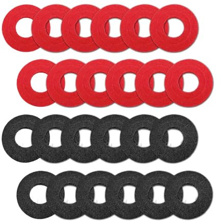 Ampper 24 Pieces Battery Terminal Anti Corrosion Washers, Fiber Washer Gasket for Protecting 12-Volt Battery Terminal, Battery Terminal Protector (12 Red and 12 Black)