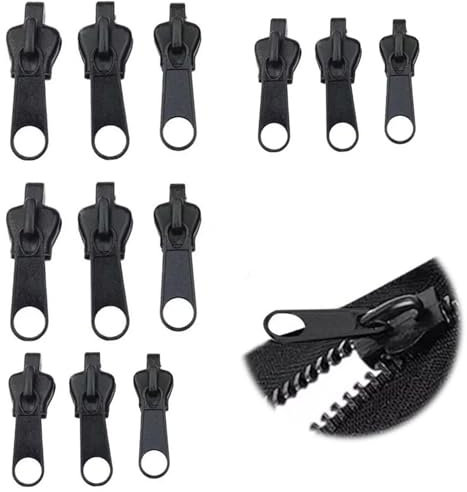 Reißverschluss Reparaturset,12 Stück Reißverschluss Schieber Ersatz,Reißverschluss Zieher,Zipper Ersatz Schieber,Haushaltbarer Fix Reissverschluss Zipper Repair Kit,Reißverschlussschieber,Größen