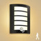 Aussenlampe mit Bewegungsmelder E27 Wandlampe IP44 Eckig Außenlampe Schwarz Matt Edelstahl ABS Wandleuchte Aussen für Hauswand Balkon inkl.1x 12W 1200lm LED Warmweiß Glühbirne