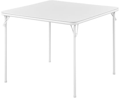 KAIHAOWIN Klapptisch Faltbarer 80 x 80 cm, Quadratischer Kartentisch für 4 Personen, Gartentisch Klappbar Vielseitig Einsetzbar, Drinnen und Draußen, Weiß