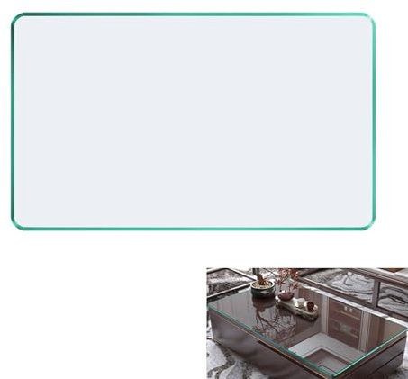 Plateau De Table en Verre Trempé, Rectangulaire, Rectangle Table À Manger en Verre, Table À Mangeren Verre, Clair Table Top Maison Table en Verre, Table Basse Plateau Décor Accueil (Size : 100x55cm)