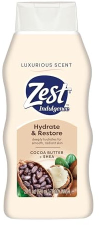 Zest Body Wash - Enriched with Wild Cocoa Butter and Shea - Hydrating Body Soap - Suitable for All Skin Types - Cocoa Butter and Shea - 532 ml