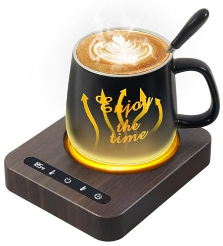 Coffee Mug Warmer & Mug Set,Mug Warmer for Desk with Auto Shut Off,Mug Warmer with Mug,Cup Warmer Set,4 Temperature Setting&1-12H Timer,for Heating Coffee, Beverage, Milk, Tea and Hot Chocolate.