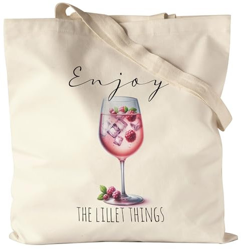 Hey!Print Glas Lillet Tasche - Lustiges Sommergetränk, Unisex, Shopping, Travel, Lillet-Fans, Partyfreunde, Geschenkliebhaber, Beige, 38x42cm