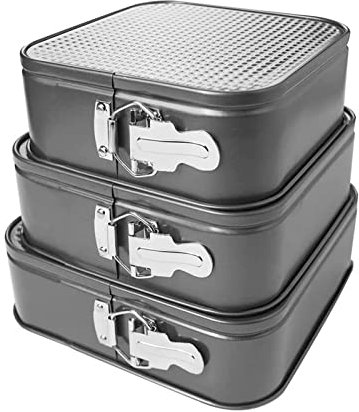 flexman Springform Cake Pan Set, 3Pcs Non Stick Removable Bottom Leakproof Cheesecake Pan for Make Cheesecake, Yogurt Cake, Mousse, Coffee Cake, Lasagnas (18/20/22)