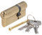 Serratura Cilindro di Sicurezza per Porte, 60mm, con 5 Chiavi, Lucchetto Cilindro Europeo Ottone Smerigliato,Euro Cilindro in Ottone, 60mm
