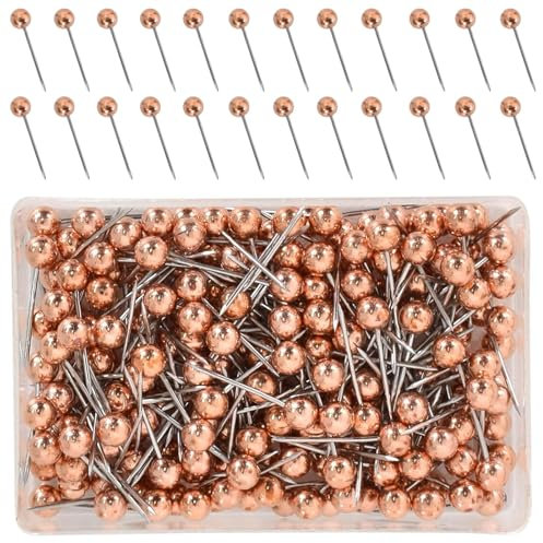 Reißzwecken - 4x15mm Pinnadeln - Roségold - 200 Stück - für Basteln Nähen, Foto Wand, Handwerk, Markierung