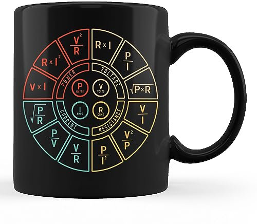 Kaffeebecher Ohmsches Gesetz, Diagramm, Für, Elektroingenieur, Schwarz Tasse Unisex Weihnachtstasse Retro Kaffeetasse Für Arbeit Geschenk Familie 330ML