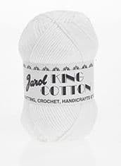 Jarol King Cotton Knitting & Crochet Yarn. Excellent Value Cotton Yarn Available in 2 Neutral Shades, 100% Cotton, 160 Metres, 100g Balls, Single Ball, White