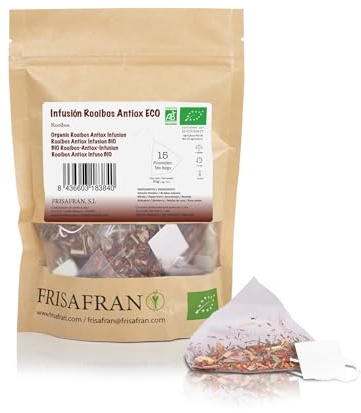 FRISAFRAN | Infusion Rooibos Antioxidante Eco en Pirámides 15Uds | 30g | Infusión | Nutritivo | Hidratante | Refrescante | rooibos | te roibos | infusion en bolsitas | vitaminico | bebida saludable
