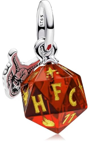 MSPOVOF Hellfire Club Würfel Charm, S925 Sterling Silber Bead, für Armbänder und Halsketten, für Frauen Schmuck Geschenk