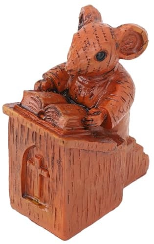 Mayueri Church Mouse Statue Resin Sculpture Brown Easy Clean Creative Home Garden Decor