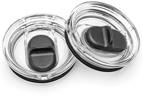 20 oz Tumbler Lid, 2 Pack Replacement Slider Lids Compatible for YETI 20 oz Tumbler, 10/24 oz Mug, 16 oz Pints, 10 oz Lowball, Travel Spill Proof Cup Lids, BPA Free, Removable for Thorough Cleaning
