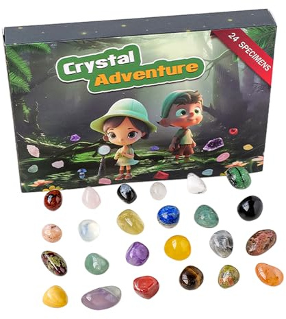 Joyeee Heilsteine Set, Kristalle Edelsteine Heilsteine Chakra Steine, 24 Stück Healing Crystal Stone Bergkristall Stein für Yoga Meditation Entspannung Energieheilung Spirituelle Geschenke für Frauen