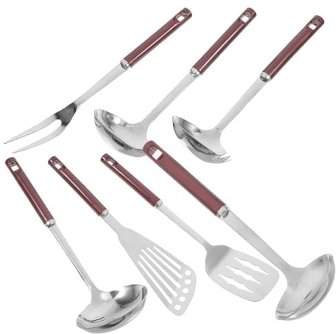 PRETYZOOM Ergonomisches Design Antihaftbeschichtetes Küchenhelfer-set Aus Edelstahl Kochgeschirr Wok-spatel Für Bequemes Halten