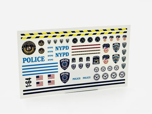 Waterslide Decal Set 1:64 NYPD Slotcar USA New York Police & Fire Dept. Tuning Auto Modellbau Modellbahn Eisenbahn Abziehbilder Rennbahn Feuerwehr Polizei
